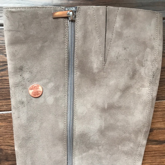 Bandolino suede leather gray fringe high boots - Picture 7 of 8